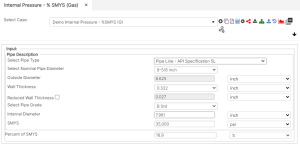 Internal Pressure % SMYS – Gas – Technical Toolboxes Knowledge Center